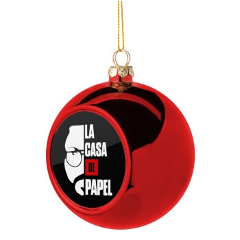 La casa de papel, Χριστουγεννιάτικη μπάλα δένδρου Κόκκινη 8cm