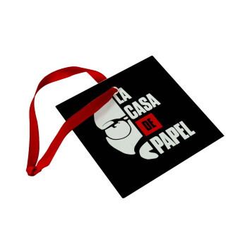 La casa de papel, Christmas ornament, glass square ornament 9x9cm