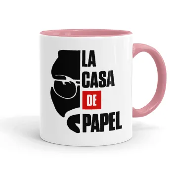 La casa de papel, Mug colored pink, ceramic, 330ml