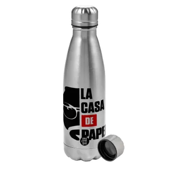 La casa de papel, Metallic water bottle, stainless steel, 750ml