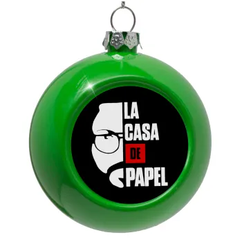 La casa de papel, Green Christmas tree ornament bauble 8cm