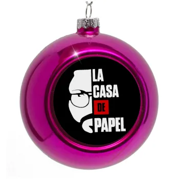 La casa de papel, Purple Christmas tree ornament bauble 8cm