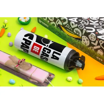 La casa de papel, Easter candle,Travel Tumbler 2 Lids, with metal straw & cleaning brush & aromatic flat candle (30cm) (PINK)