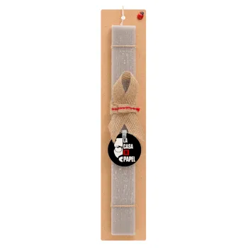 La casa de papel, Easter Set, wooden keychain & scented Easter candle flat (30cm) (GRAY)