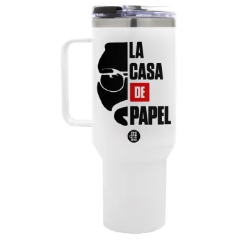 La casa de papel, Mega Tumbler με καπάκι, διπλού τοιχώματος (θερμό) 1,2L