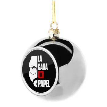 La casa de papel, Silver 8cm Christmas tree ball ornament