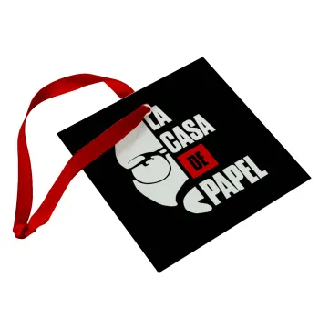 La casa de papel, Christmas ornament, glass square ornament 9x9cm