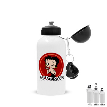 Betty Boop kiss, Metal water bottle, White, aluminum 500ml