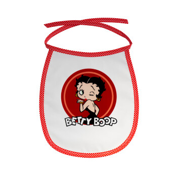 Betty Boop kiss, Σαλιάρα μωρού αλέκιαστη με κορδόνι Κόκκινη