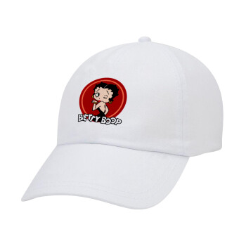 Betty Boop kiss, Καπέλο Baseball Λευκό (5-φύλλο, unisex)