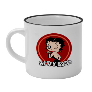 Betty Boop kiss, Κούπα κεραμική vintage Λευκή/Μαύρη 230ml