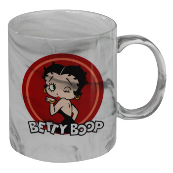 Betty Boop kiss, Κούπα κεραμική, marble style (μάρμαρο), 330ml