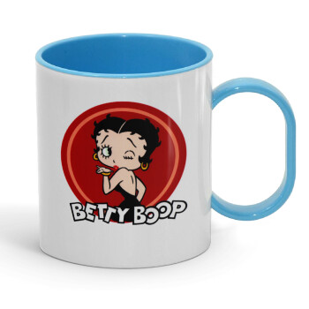 Betty Boop kiss, Κούπα (πλαστική) (BPA-FREE) Polymer Μπλε για παιδιά, 330ml