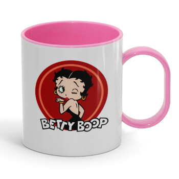 Betty Boop kiss, Κούπα (πλαστική) (BPA-FREE) Polymer Ροζ για παιδιά, 330ml