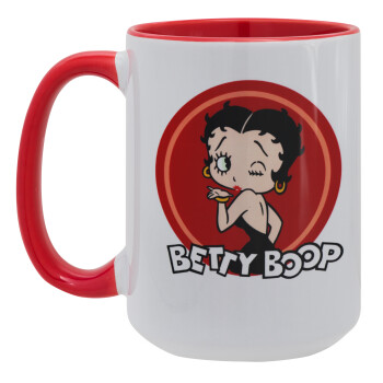 Betty Boop kiss, Κούπα Mega 15oz, κεραμική Κόκκινη, 450ml