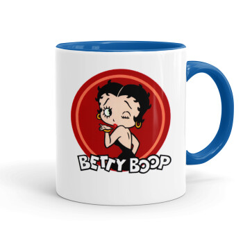 Betty Boop kiss, Κούπα χρωματιστή μπλε, κεραμική, 330ml