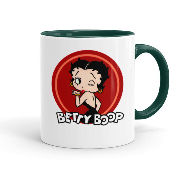 Betty Boop kiss, Κούπα χρωματιστή πράσινη, κεραμική, 330ml