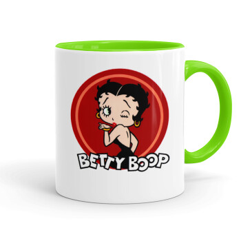 Betty Boop kiss, Mug colored light green, ceramic, 330ml