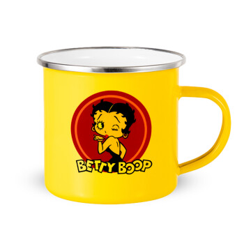 Betty Boop kiss, Κούπα Μεταλλική εμαγιέ Κίτρινη 360ml