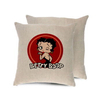 Betty Boop kiss, Μαξιλάρι καναπέ ΛΙΝΟ 40x40cm περιέχεται το  γέμισμα