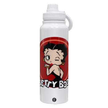 Betty Boop kiss, 1L Stainless Steel Thermal Bottle with Phone Holder & Double Wall Insulation