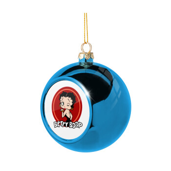Betty Boop kiss, Blue Christmas tree ball ornament 8cm