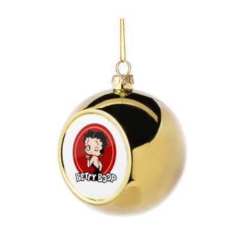 Betty Boop kiss, Χριστουγεννιάτικη μπάλα δένδρου Χρυσή 8cm