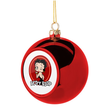 Betty Boop kiss, Χριστουγεννιάτικη μπάλα δένδρου Κόκκινη 8cm