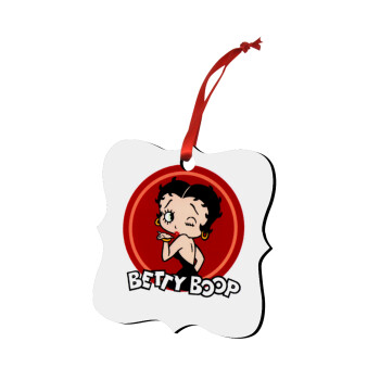 Betty Boop kiss, Χριστουγεννιάτικο στολίδι polygon ξύλινο 7.5cm