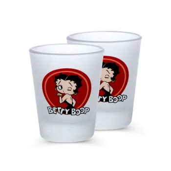 Betty Boop kiss, Σφηνοπότηρα γυάλινα 45ml του πάγου (2 τεμάχια)