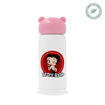 Betty Boop kiss, Pink stainless steel thermal flask, 320ml
