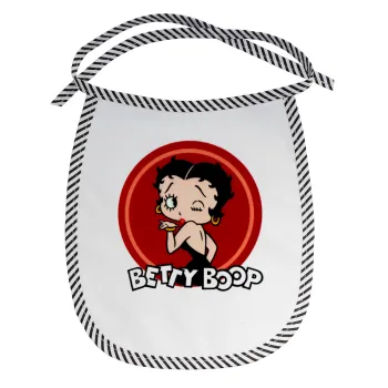 Betty Boop kiss, Σαλιάρα μωρού αλέκιαστη με κορδόνι Μαύρη