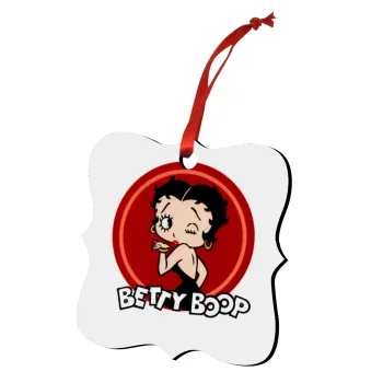 Betty Boop kiss, Christmas ornament polygon wooden 7.5cm