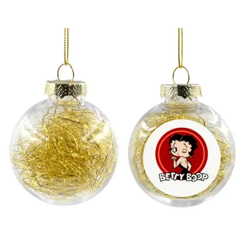 Betty Boop kiss, Transparent Christmas tree ball ornament with gold filling 8cm