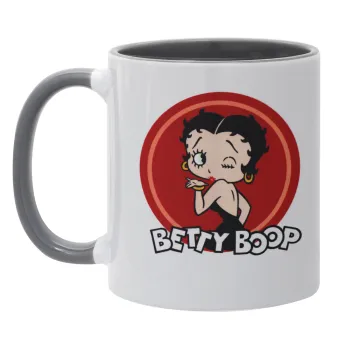Betty Boop kiss, Mug colored grey, ceramic, 330ml