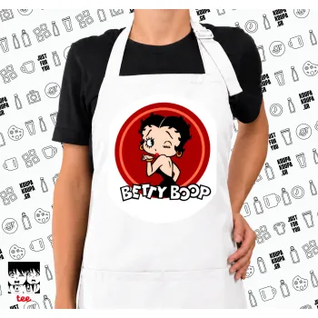 Betty Boop kiss, Ποδιά μακριά Σεφ ολόσωμη με τσέπες white (ΕΝΗΛΙΚΩΝ)