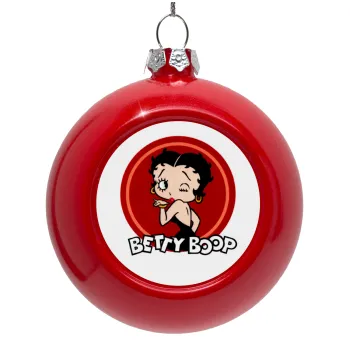 Betty Boop kiss, Red Christmas tree ornament bauble 8cm