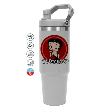 Betty Boop kiss, ΓΚΡΙ χρώματος Θερμός Ανοξείδωτο 890ml (30oz) με χερούλι
