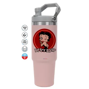 Betty Boop kiss, ΡΟΖ χρώματος Θερμός Ανοξείδωτο 890ml (30oz) με χερούλι