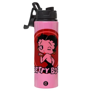 Betty Boop kiss, Μεταλλικό παγούρι νερού με καπάκι ασφαλείας, αλουμινίου 850ml