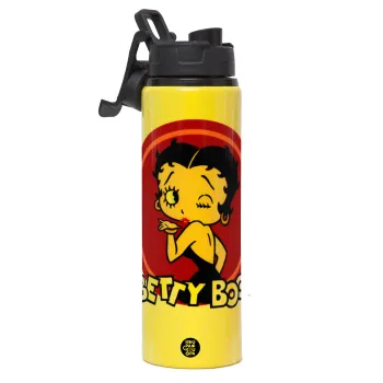 Betty Boop kiss, Μεταλλικό παγούρι νερού με καπάκι ασφαλείας, αλουμινίου 850ml