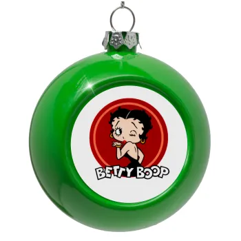 Betty Boop kiss, Στολίδι Χριστουγεννιάτικη μπάλα δένδρου Πράσινο 8cm