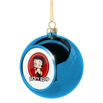 Betty Boop kiss, Blue Christmas tree ball ornament 8cm