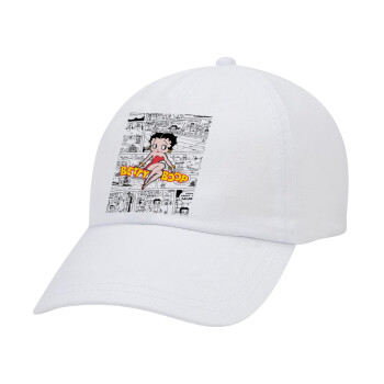 Betty Boop, Καπέλο Baseball Λευκό (5-φύλλο, unisex)
