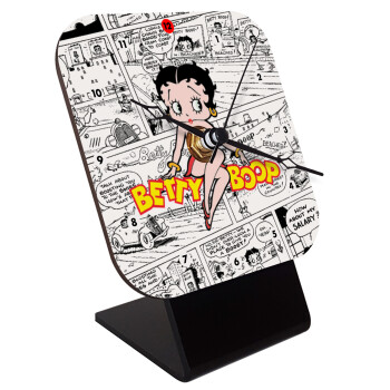 Betty Boop, Quartz Wooden table clock with hands (10cm)
