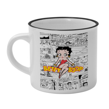 Betty Boop, Κούπα κεραμική vintage Λευκή/Μαύρη 230ml