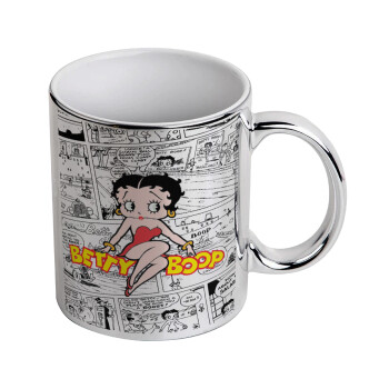 Betty Boop, Mug ceramic, silver mirror, 330ml