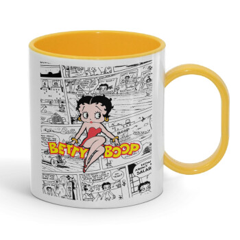 Betty Boop, Κούπα (πλαστική) (BPA-FREE) Polymer Κίτρινη για παιδιά, 330ml