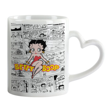 Betty Boop, Mug heart handle, ceramic, 330ml