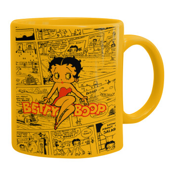 Betty Boop, Ceramic coffee mug yellow, 330ml
